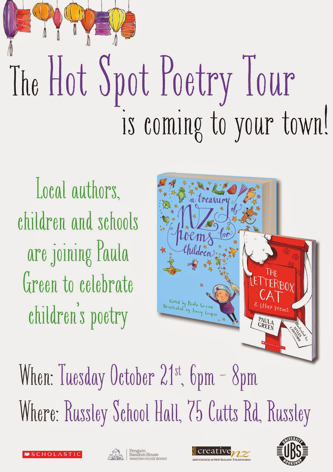 Catalyst Hot Spot Poetry Tour launching A Treasury of NZ Poems for